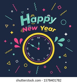 Happy 2020 gold-cut paper banners in paper style for your flyers, greetings and seasonal holiday invitations, happy themed and winter cards. Vector illustration.