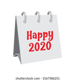 happy 2020  illustration vector  white background