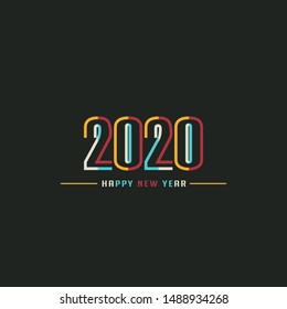 Happy 2020 new year background creative design for your seasonal holidays flyers, posters, brochure, banners, calendar, invitation, greetings cards and christmas themed congratulations.