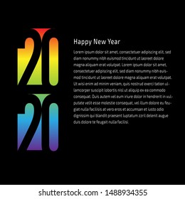 Happy 2020 new year background creative design for your seasonal holidays flyers, posters, brochure, banners, calendar, invitation, greetings cards and christmas themed congratulations.