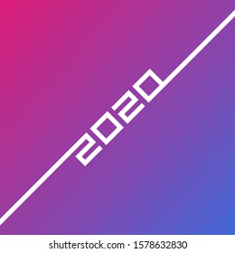 Happy 2020 New Year Background. Backdrop or wallpaper Holiday Vector Illustration for greeting card, poster, invitation, calendar, event, promotion, etc. Simple design linear white color