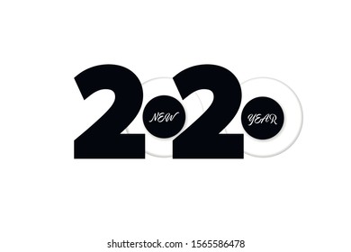 Happy 2020 new year banner for your seasonal holidays flyers, greetings and invitations, christmas themed congratulations and cards. Vector illustration. 