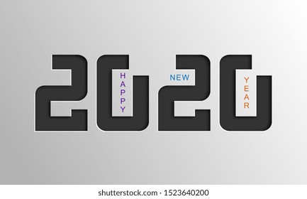 Happy 2020 new year card. Modern banner greetings christmas cards. Vector illustration.