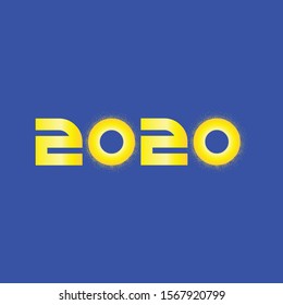 Happy 2020 new year golden color vector design for your seasonal holidays flyers, greetings and invitations, christmas themed congratulations and cards. Vector illustration. 2020 design, 2k20 vector