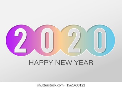 Happy 2020 new year. Greeting card for holidays banners, flyers, invitations, christmas themed congratulations, banners, posters, business diaries, invitation card. Vector illustration.