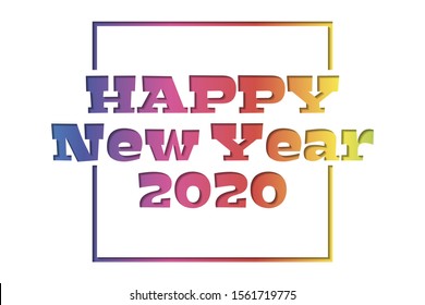 Happy 2020 new year. Greeting card for holidays banners, flyers, invitations, christmas themed congratulations, banners, posters, business diaries, invitation card,mixed media. Vector illustration.