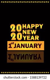 Happy 2020 New Year Greeting Card.