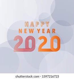 Happy 2020 new year. Greeting card for holidays banners, flyers, invitations, christmas themed congratulations, banners, posters, business diaries, invitation card. Vector illustration.