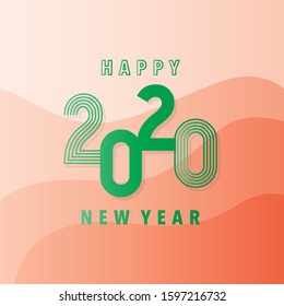 Happy 2020 new year. Greeting card for holidays banners, flyers, invitations, christmas themed congratulations, banners, posters, business diaries, invitation card. Vector illustration.