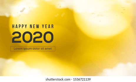 Happy 2020 New Year. Holiday Vector Illustration With Lettering Composition 