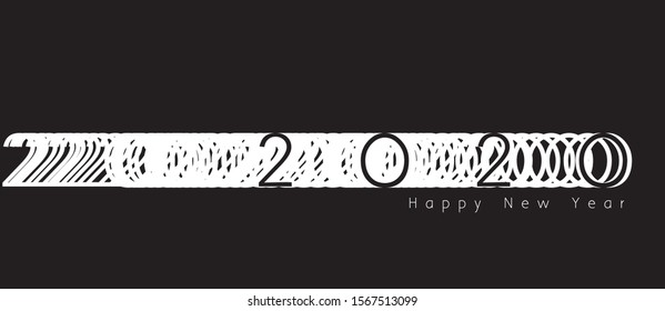 Happy 2020 new year insta colour banner in paper style for your seasonal holidays flyers, greetings and invitations, christmas themed congratulations and cards. Vector illustration.