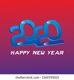 Happy 2020 new year insta colour banner in paper style for your seasonal holidays flyers, greetings and invitations, christmas themed congratulations and cards. Vector illustration.