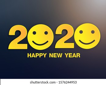 Happy 2020 new year insta colour banner in paper style for your seasonal holidays flyers, greetings and invitations, christmas themed congratulations and cards. Vector illustration.
