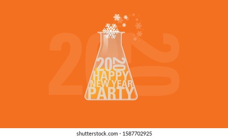 Happy 2020 New Year Party. Happy New Year for healthcare and medical poster cover