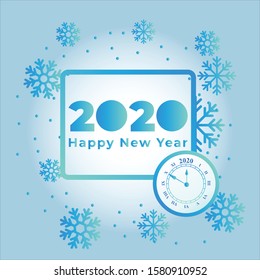 Happy 2020 new year snowflake papercut banner in paper style for your seasonal holidays flyers, seasonal holiday greetings and invitations, happy-themed and winter-themed cards. Vector illustration.
