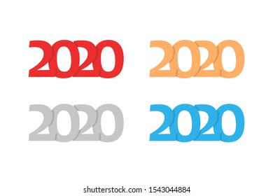 Happy 2020 New Year. Vector illustration in flat design