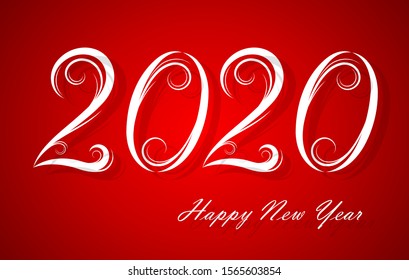 Happy 2020 New Year. Vector illustration.