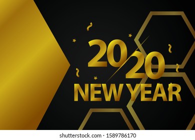 Happy 2020 new year vector for your seasonal holidays flyers, greetings and invitations, christmas themed congratulations and cards. Vector illustration.
