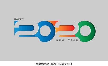 Happy 2020 new year for your flyers, banner, greetings, invitations and cards. Holiday background, poster. Vector illustration.