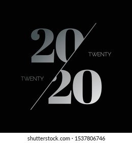 happy 2020 post logo type social media square style