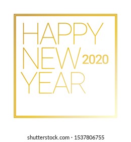 happy 2020 post logo type social media square style