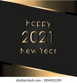 Happy 2021 New Year 
black with gold