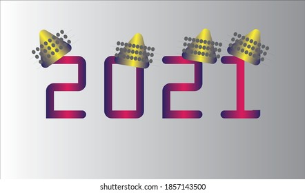 Happy 2021 new year card in paper style for your seasonal holidays flyers, greetings and invitations cards and christmas themed congratulations and banners. Ox year. Vector illustration.
