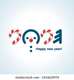 Happy 2021 new year! Composition from figures 2021 text design pattern on light background for execution of calendars, brochures, daily logs for website, annual report, poster, card, banner.