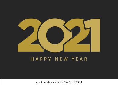 Happy 2021 new year concept. Vector design christmas invitation, gift cards in business style.