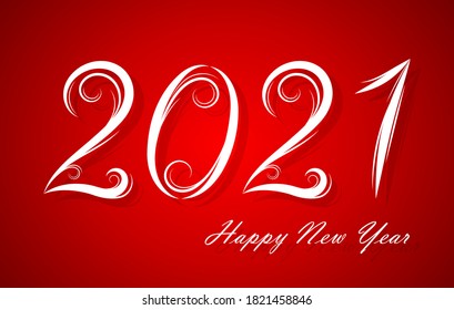 Happy 2021 New Year. Vector illustration.