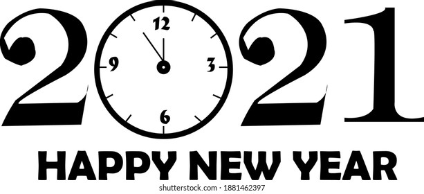 Feliz Año Nuevo 2021. Ilustración del vector EPS8.