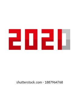 Happy 2021 New Year. Vector in flat design