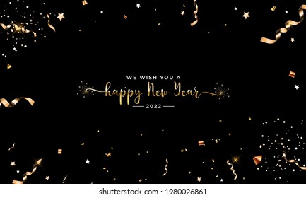 Happy 2022 New Year Greeting Card. Vector Illustration EPS10