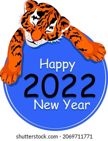 Happy 2022 New Year. Little tiger