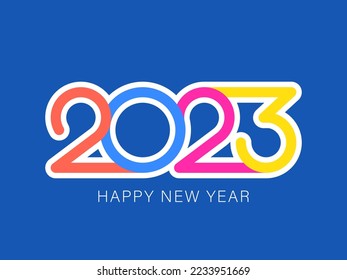 Felices antecedentes de Año Nuevo 2023. Plantilla de portada de calendario. Ilustración del vector