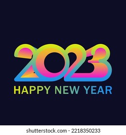 Happy 2023 new year greeting card. Vector 3d number. Abstract background