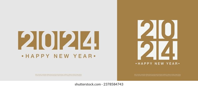 Happy 2024 New Year flat design. 2024 new year on set background