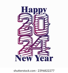 Happy 2024 New Year simple vector design 