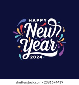 Happy 2024 New Year Vector Design