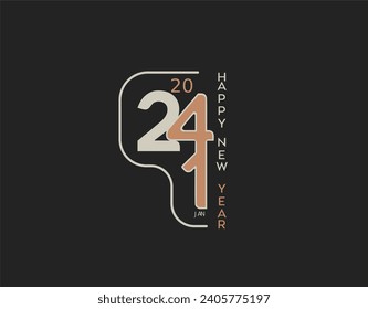 Happy 2024 New Year Vector Design