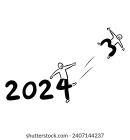 Happy 2024 New Year Vector Design