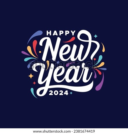 Happy 2024 New Year Vector Design Imagine de stoc © 