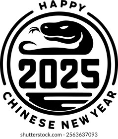 A Happy 2025 Chinese New Year with snake symbolizing prosperity and luck!