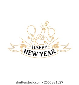 Happy 2025 New Year Vector Design