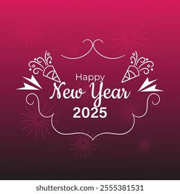 Happy 2025 New Year Vector Design