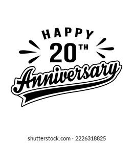 Happy 20th Anniversary. 20 years anniversary design. Vector and illustration.
