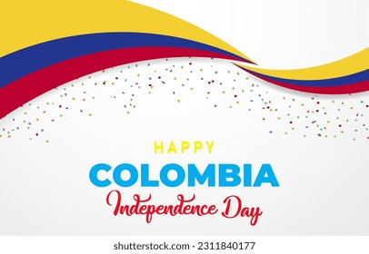 Happy 20. July Colombia Unabhängigkeit Day Landschaftsbanner für Social Media Post mit abstraktem Farbverlauf-Hintergrund