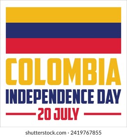 happy 20th of july colombia independence day landscape banner for social media post with abstract gradient background design4