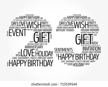 Happy 23rd birthday word cloud collage concept