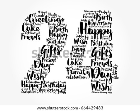happy 24th birthday word cloud collage stock vector royalty free